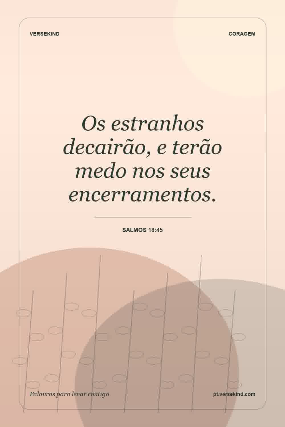 Os estranhos decairão, e terão medo nos seus encerramentos. — Salmos 18:45
