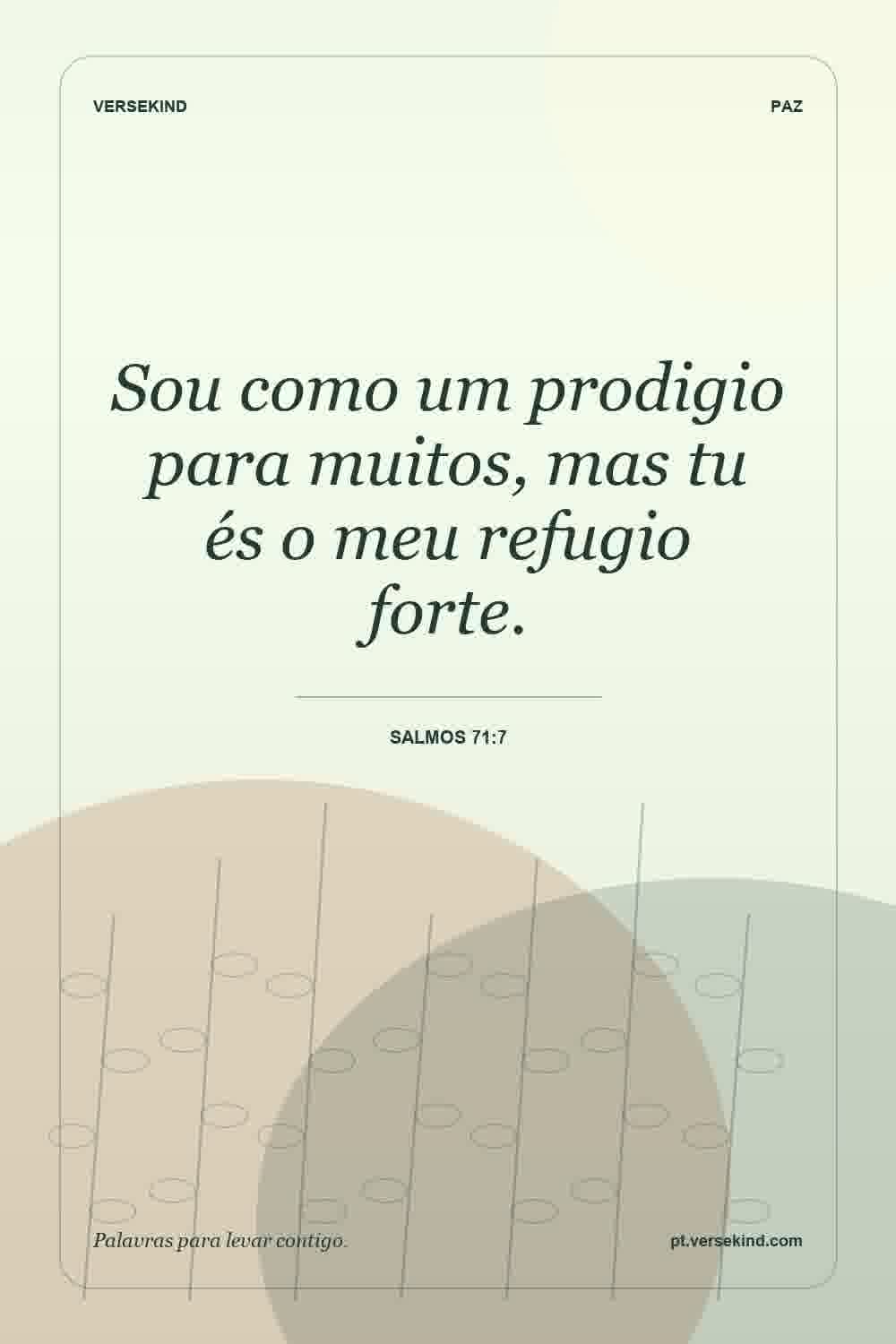 Sou como um prodigio para muitos, mas tu és o meu refugio forte. — Salmos 71:7