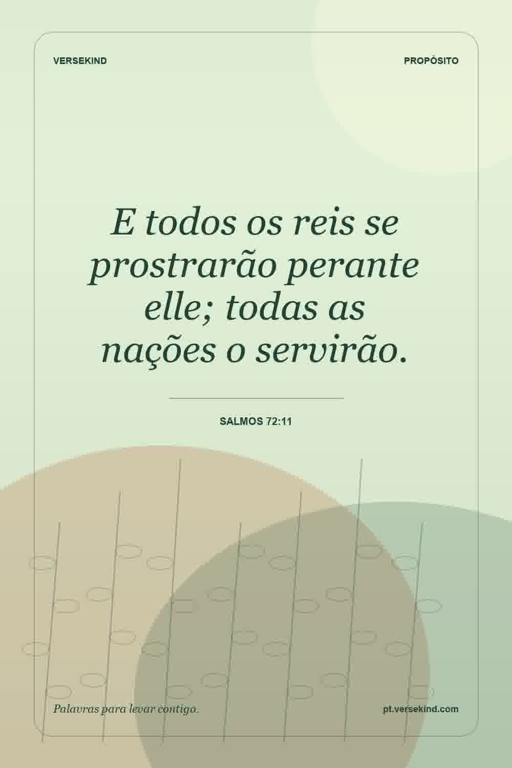 E todos os reis se prostrarão perante elle; todas as nações o servirão. — Salmos 72:11