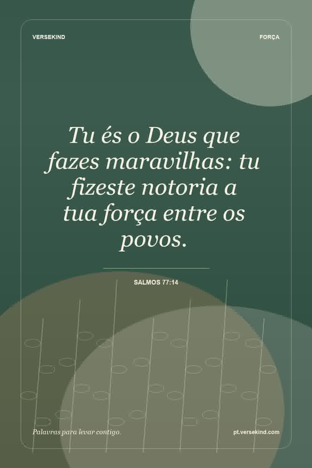 Tu és o Deus que fazes maravilhas: tu fizeste notoria a tua força entre os povos. — Salmos 77:14