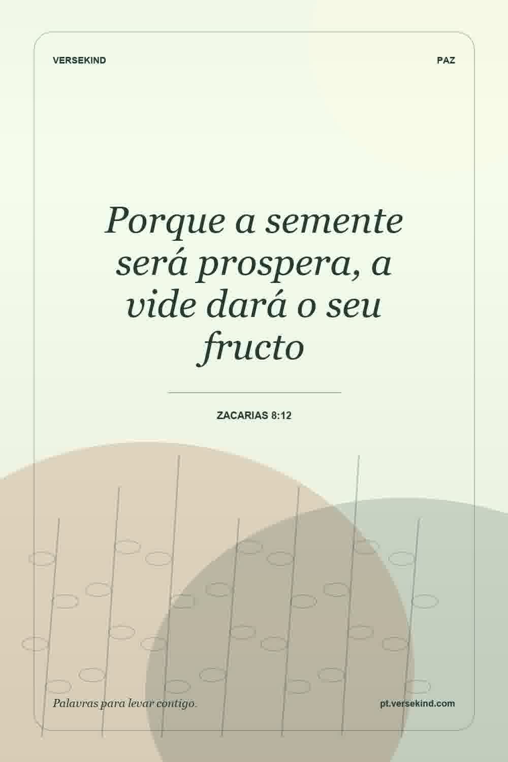 Porque a semente será prospera, a vide dará o seu fructo — Zacarias 8:12